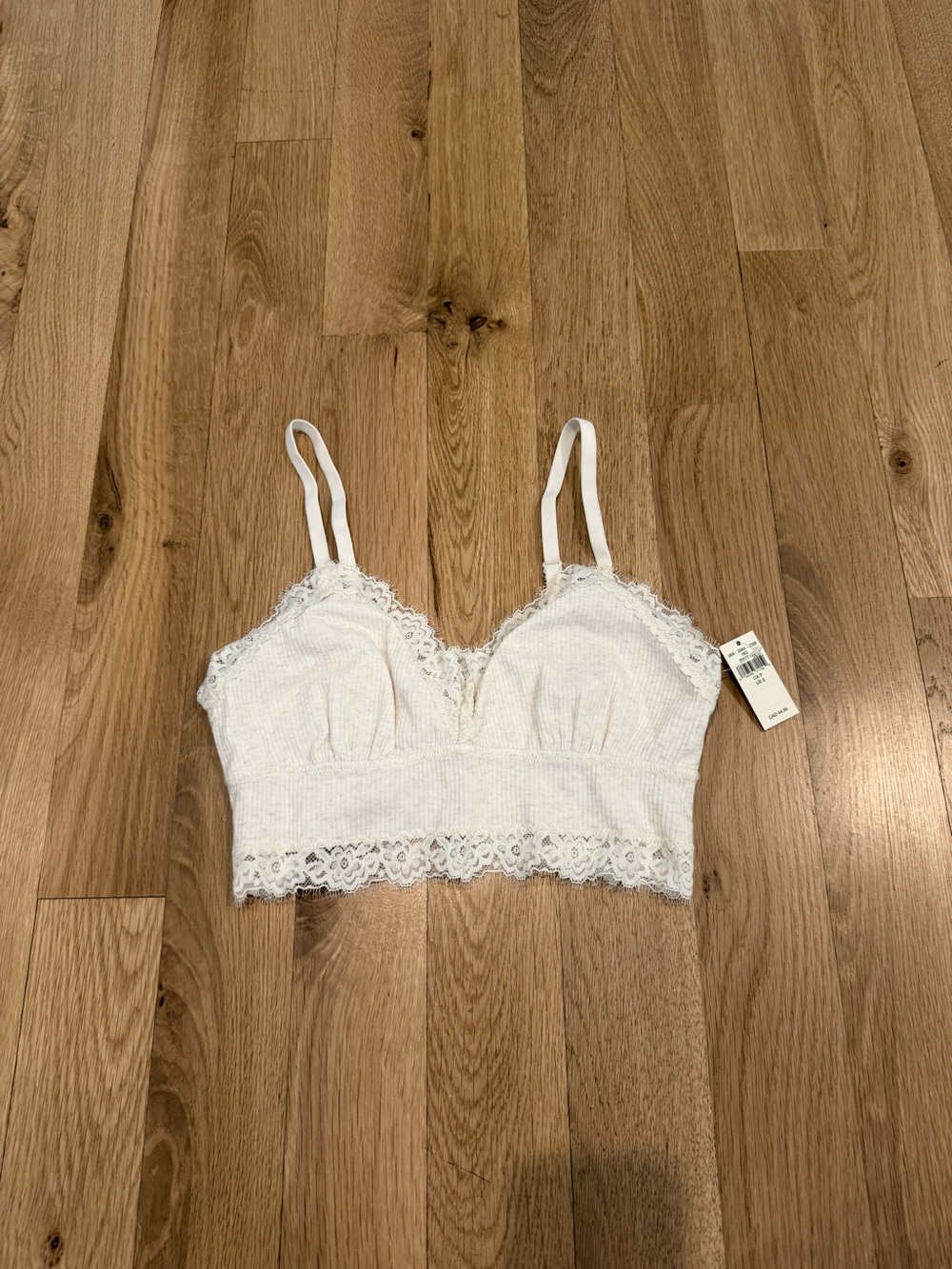 Aerie Lace-Trim Ribbed Bralette